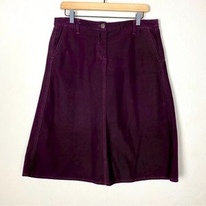 J. Crew Plum A-Line Knee Length Corduroy Skirt